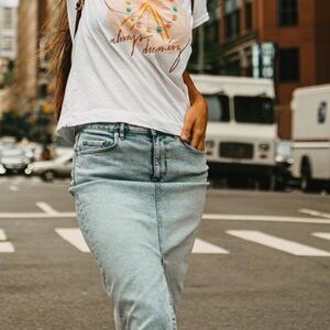LOFT Light Blue Denim Skirt